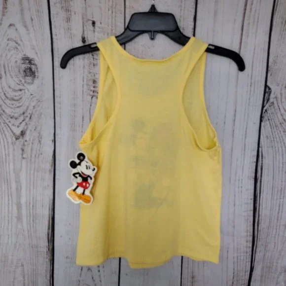 Vintage Yellow Mickey Mouse Life Guard Surfer Racerback Tank Top NEW - Picture 7 of 8